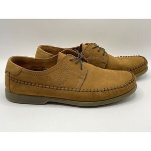 Soldini Mens Lace Up Leather‎ Shoes Brown Size 10 Moccasins